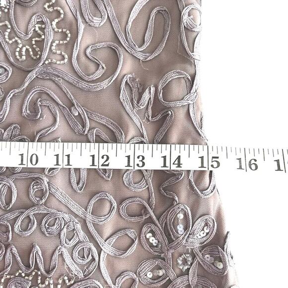 JS Collection Embellished Soutache Sheath Dress Sz 6 V-Neck Cocktail Formal - Picture 13 of 14